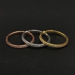 Gold Silver Bronze 3 Set Rings